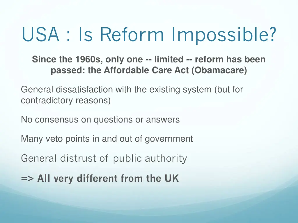 usa is reform impossible