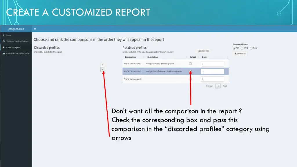 create a customized report 1