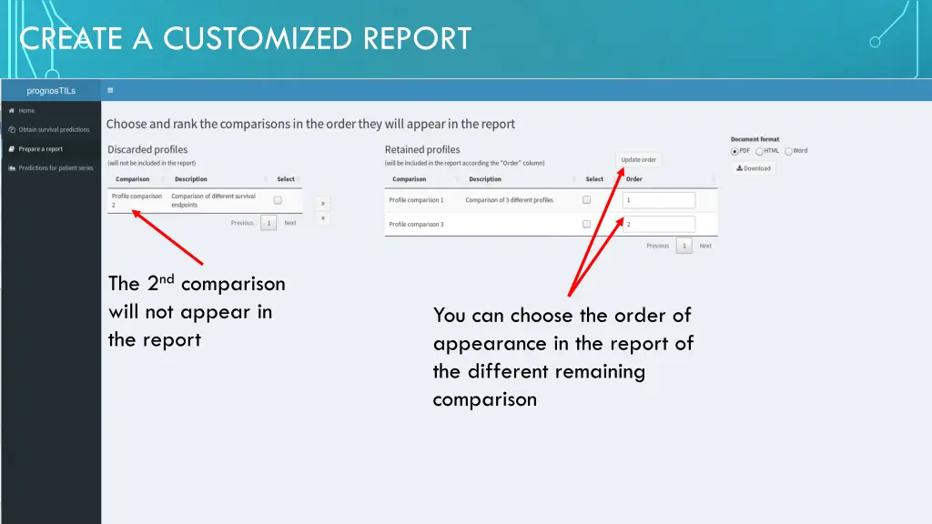 create a customized report 2