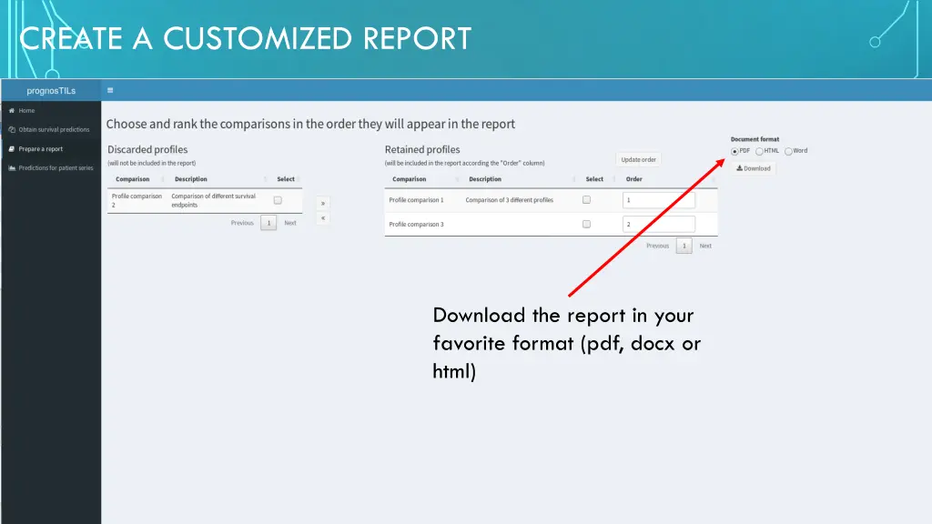 create a customized report 3