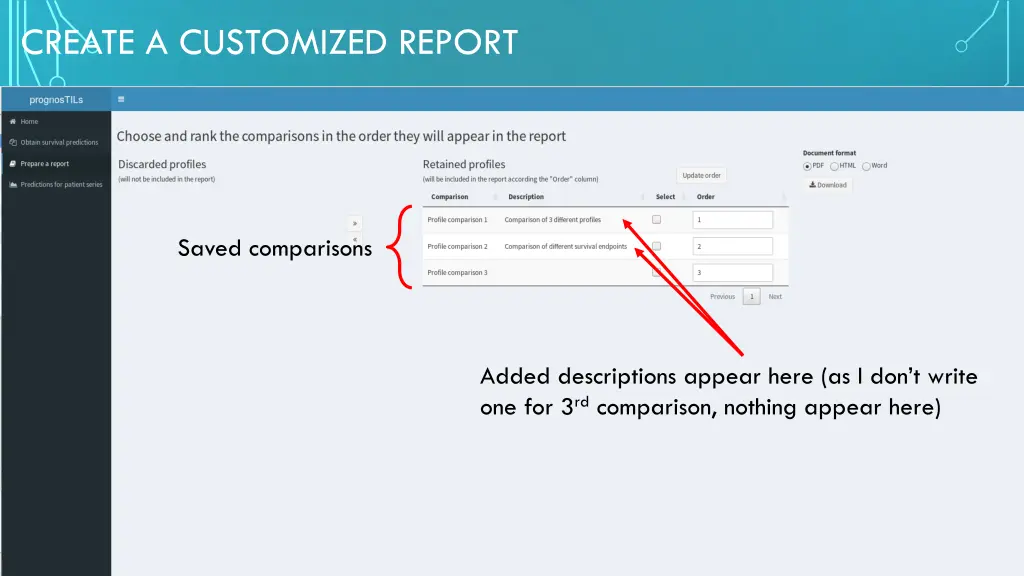 create a customized report