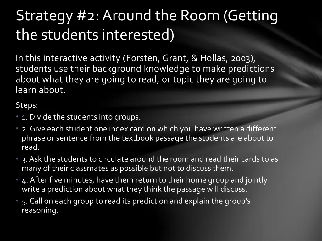 strategy 2 around the room getting the students