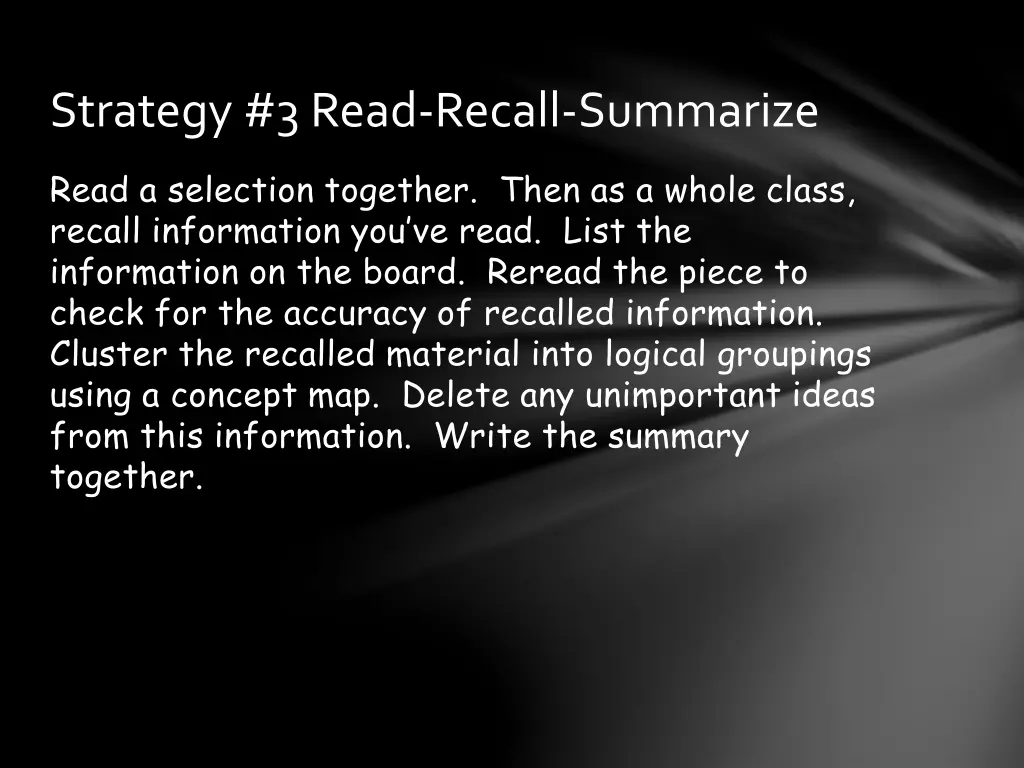 strategy 3 read recall summarize