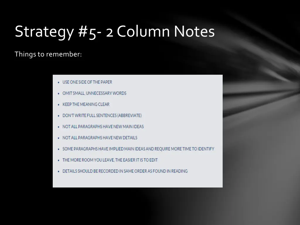 strategy 5 2 column notes