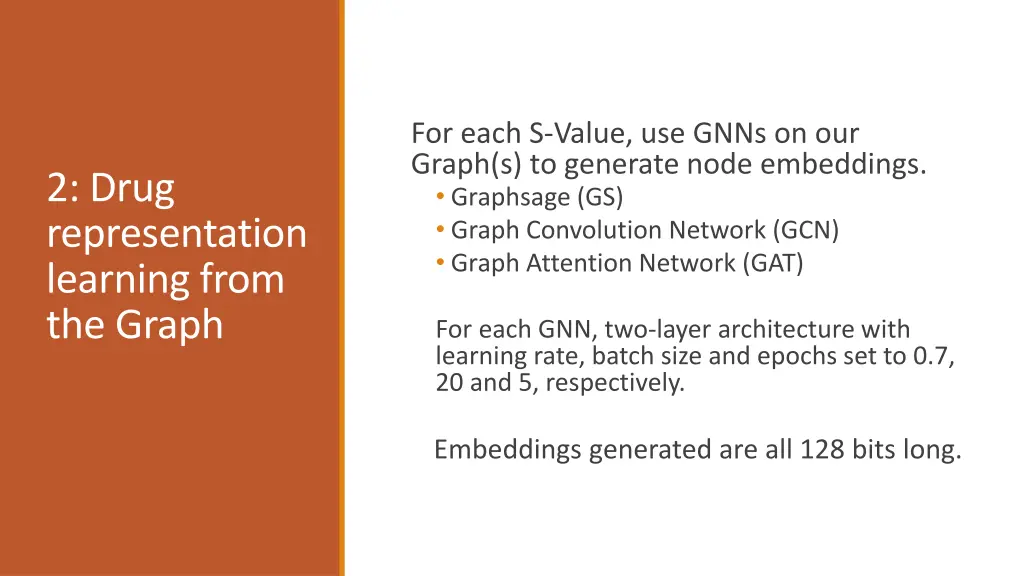 for each s value use gnns on our graph