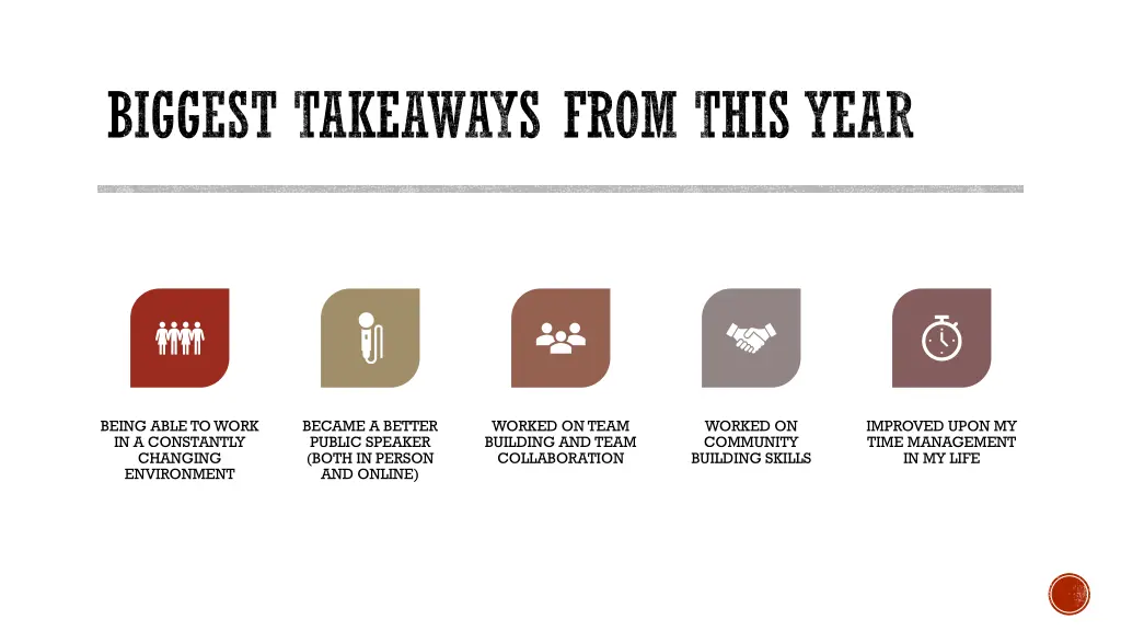 biggest takeaways from this year