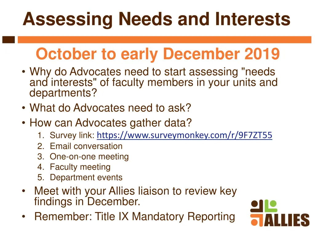 assessing needs and interests