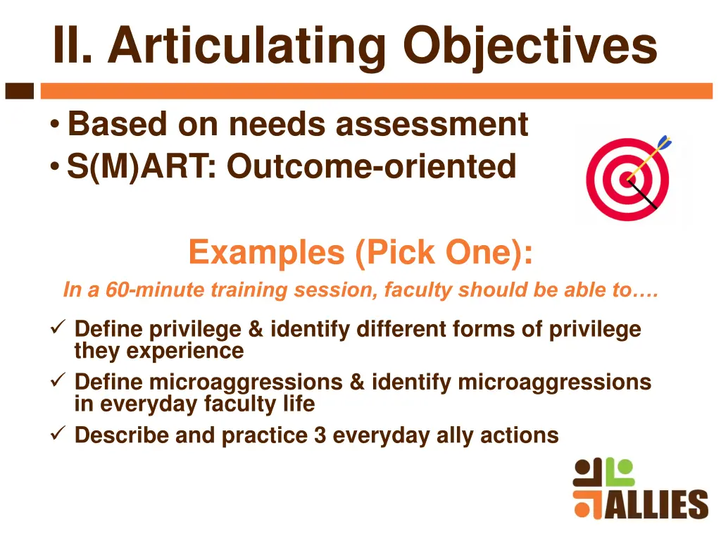 ii articulating objectives