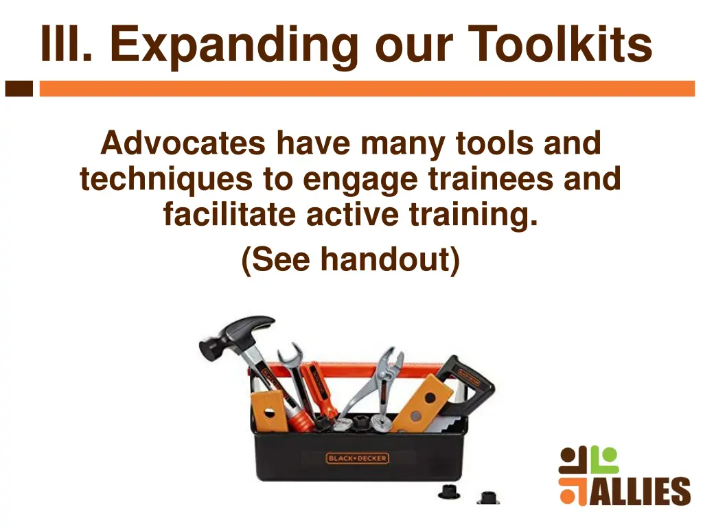 iii expanding our toolkits