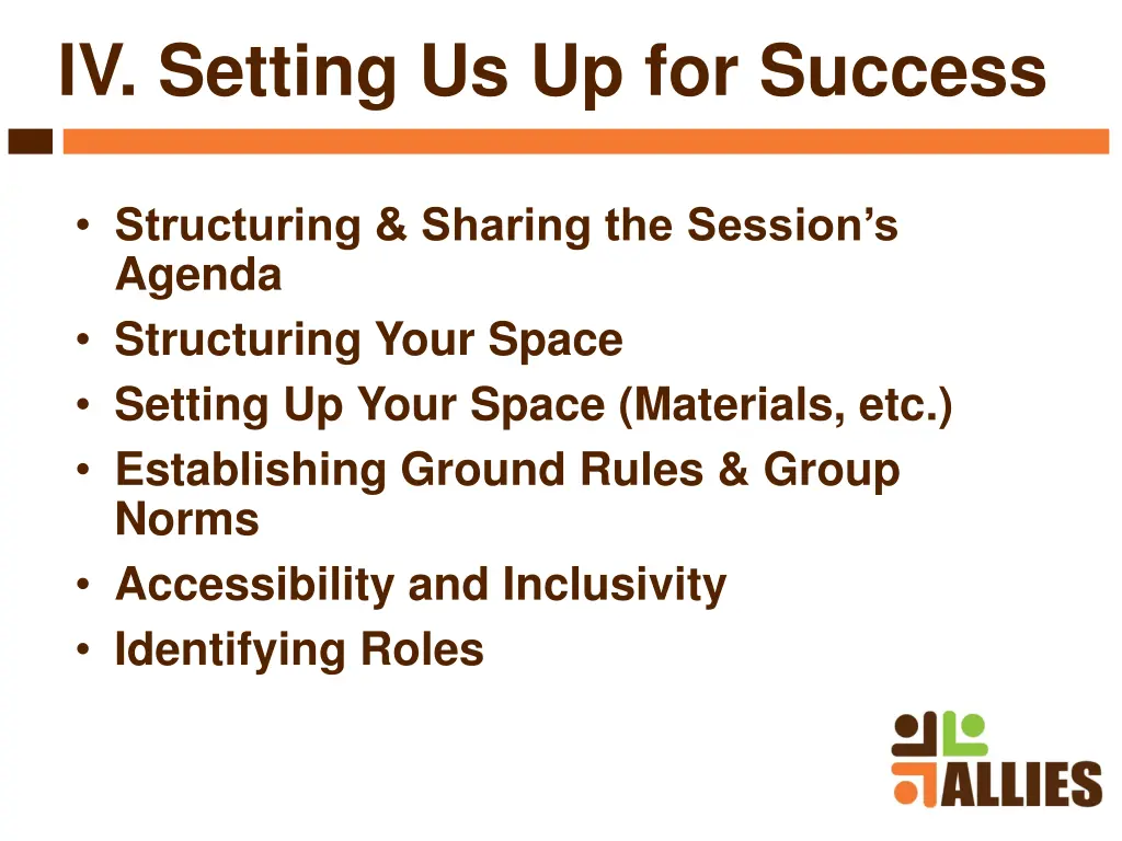 iv setting us up for success