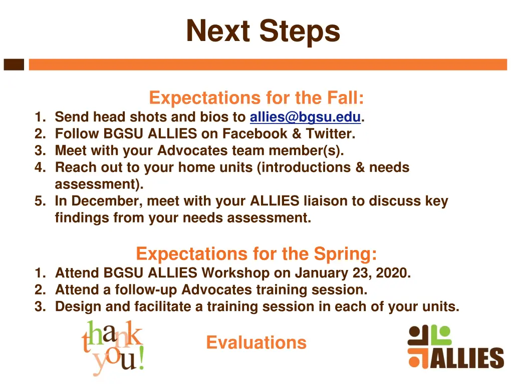 next steps