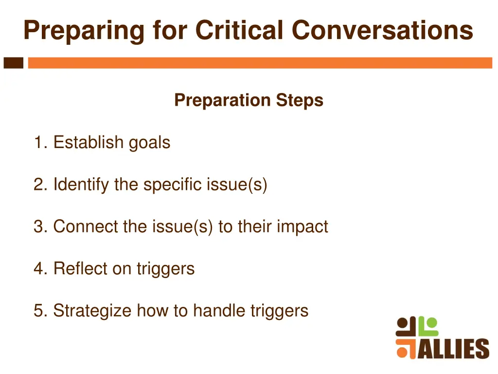 preparing for critical conversations
