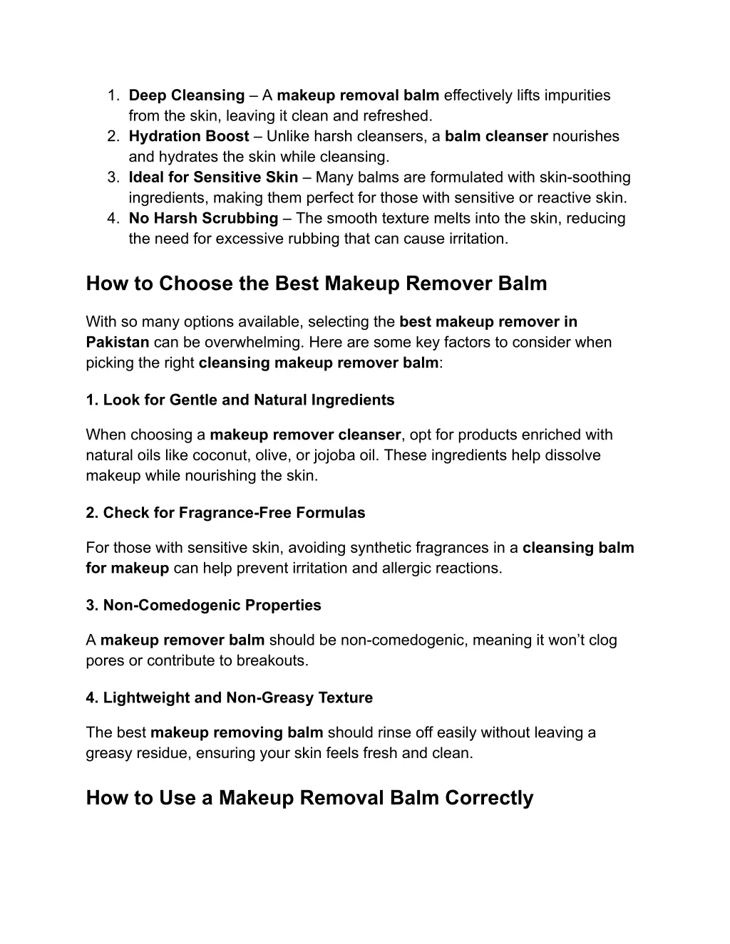 1 deep cleansing a makeup removal balm