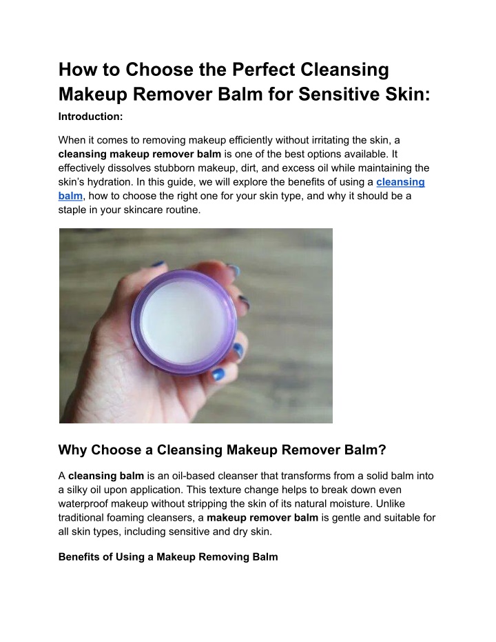 how to choose the perfect cleansing makeup