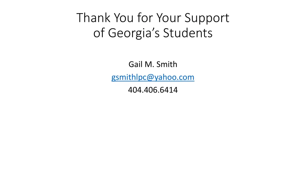 thank you for your support of georgia s students