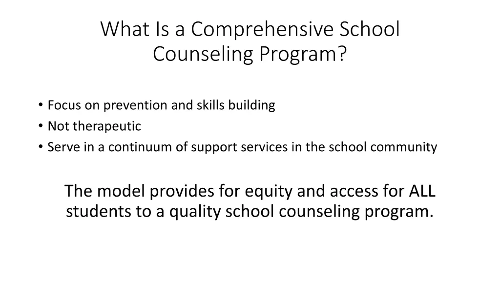 what is a comprehensive school counseling program 1