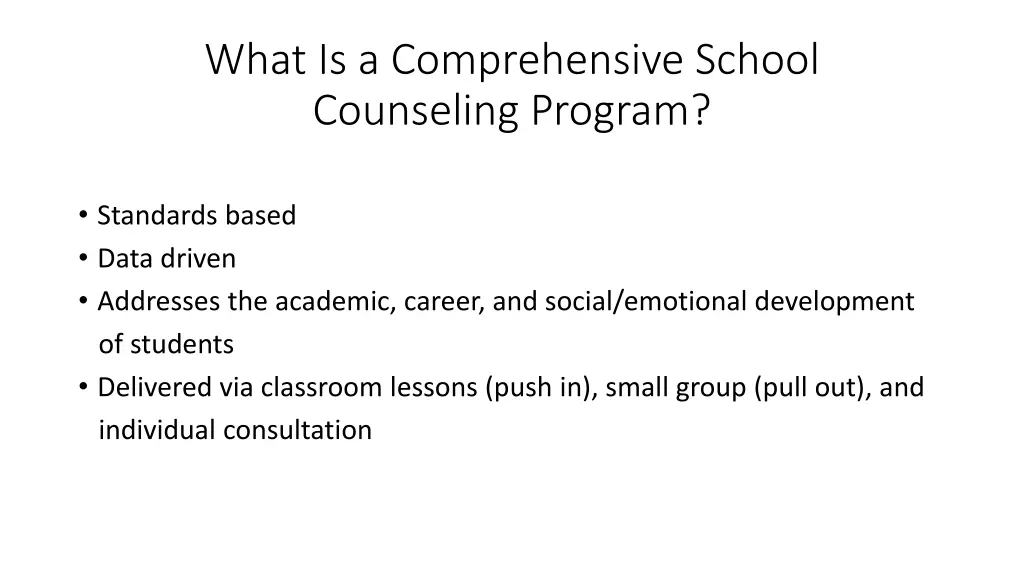 what is a comprehensive school counseling program