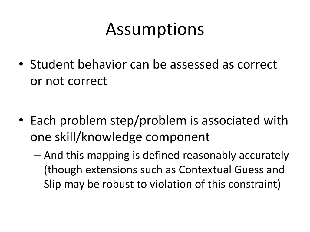 assumptions 2