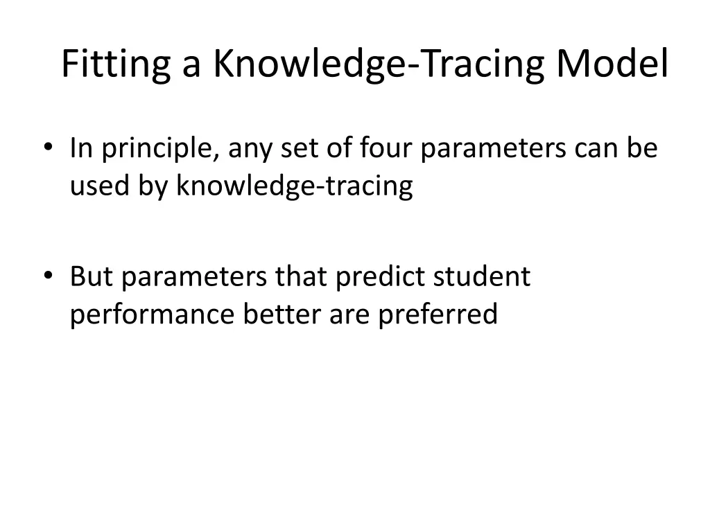 fitting a knowledge tracing model