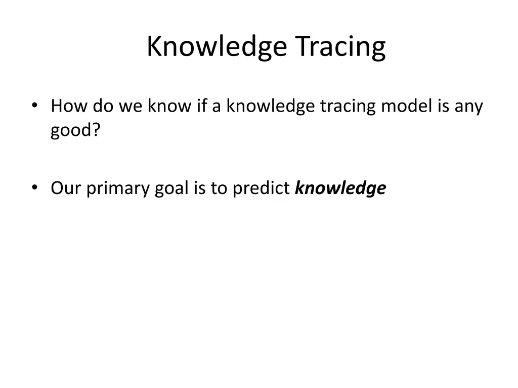 knowledge tracing