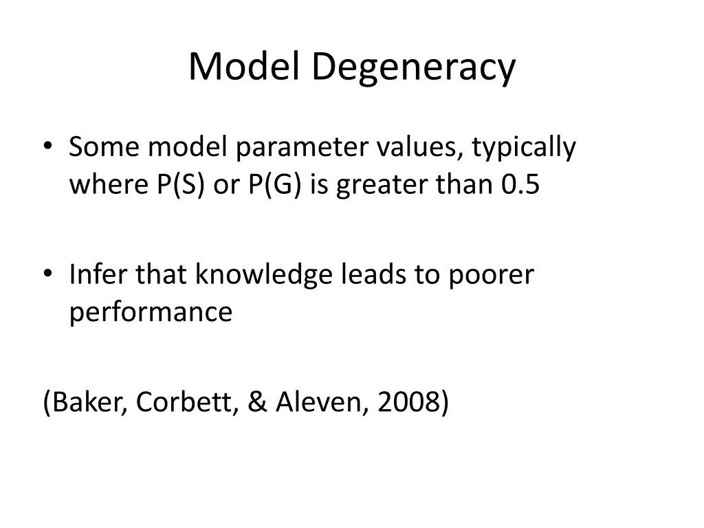 model degeneracy