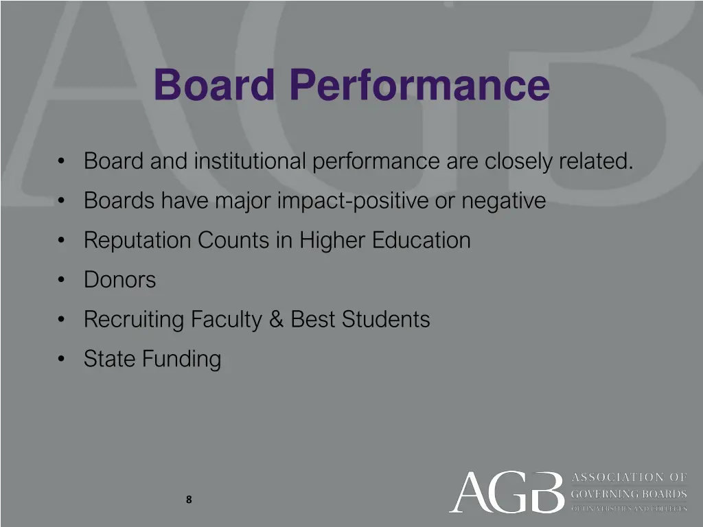 board performance
