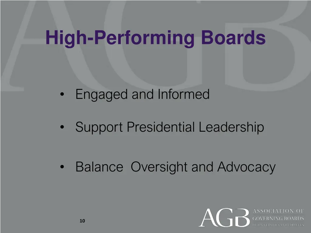 high performing boards