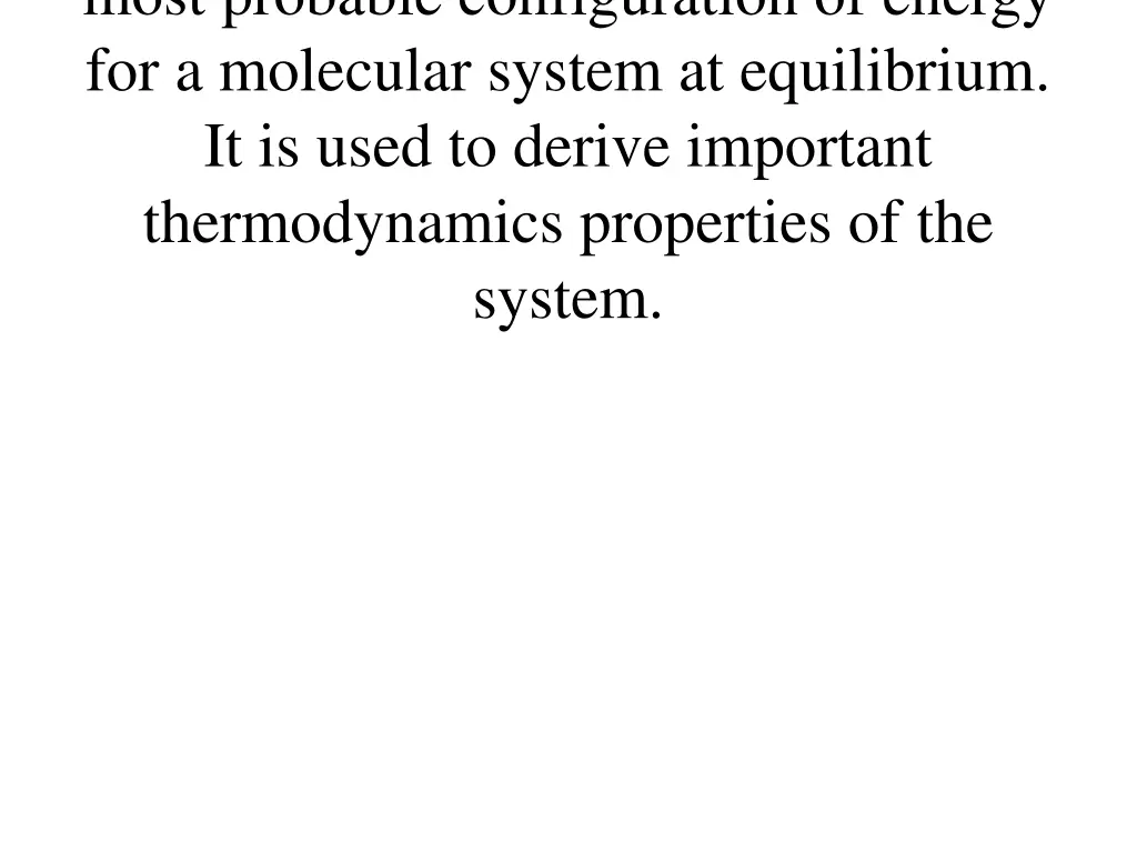 most probable configuration of energy