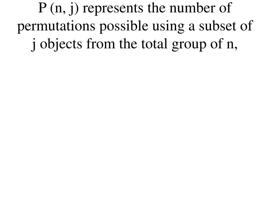 p n j represents the number of permutations