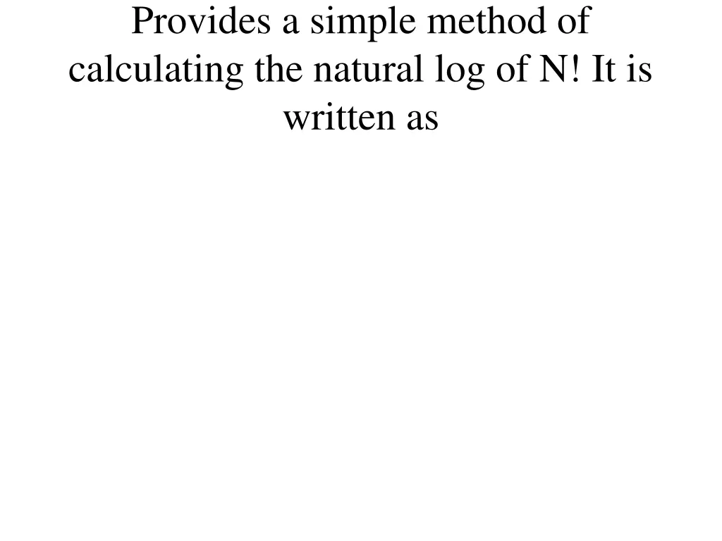 provides a simple method of calculating