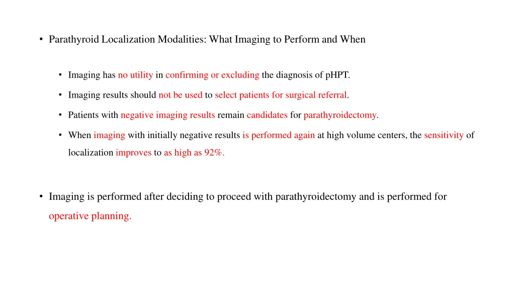 parathyroid localization modalities what imaging