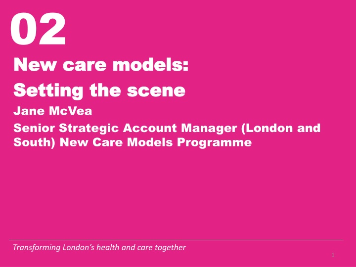 02 new care models new care models setting