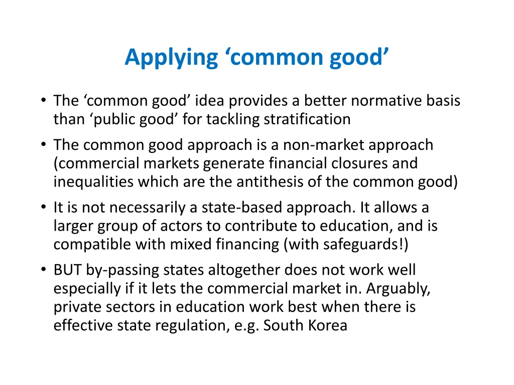 applying common good