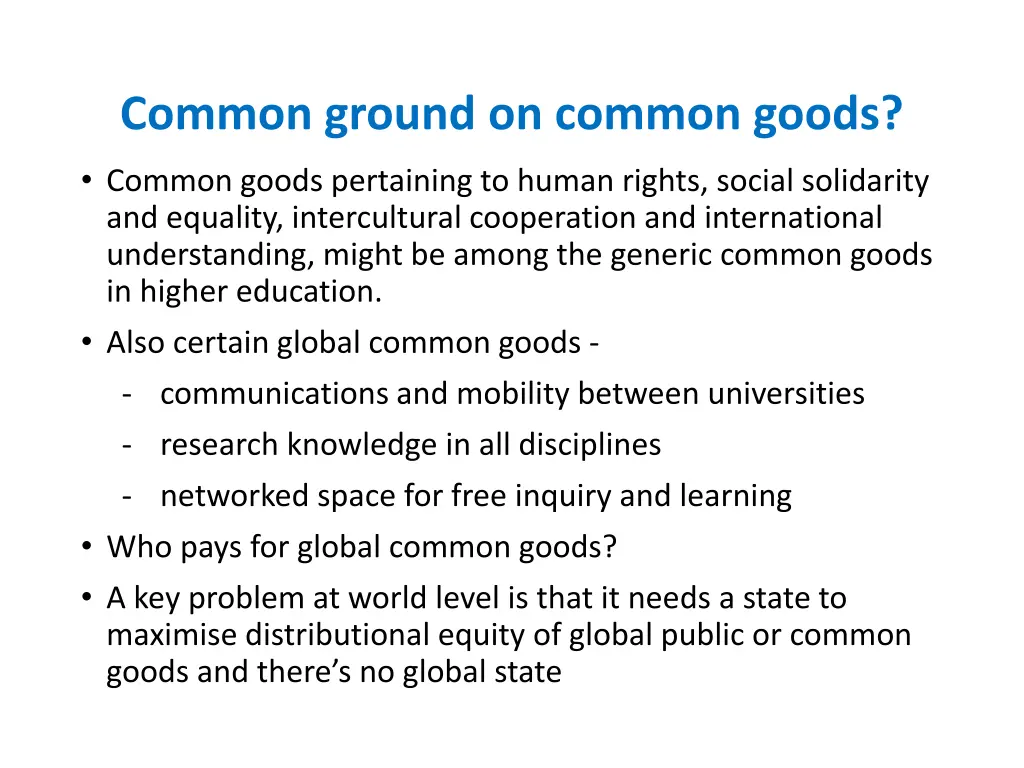 common ground on common goods