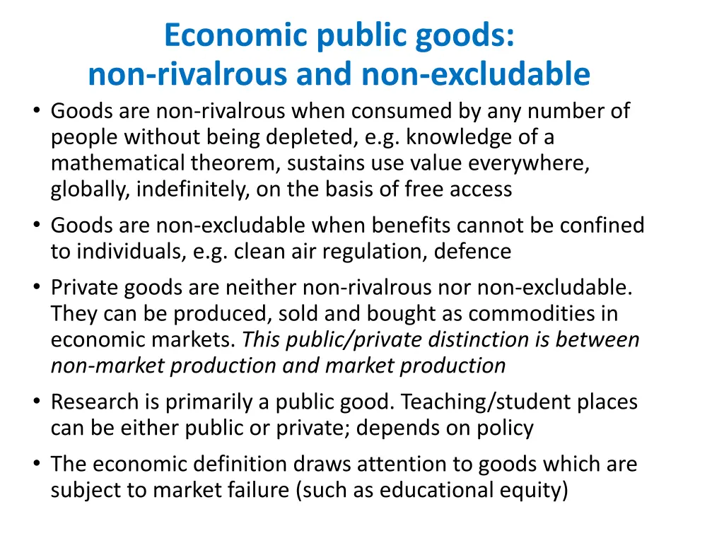 economic public goods non rivalrous