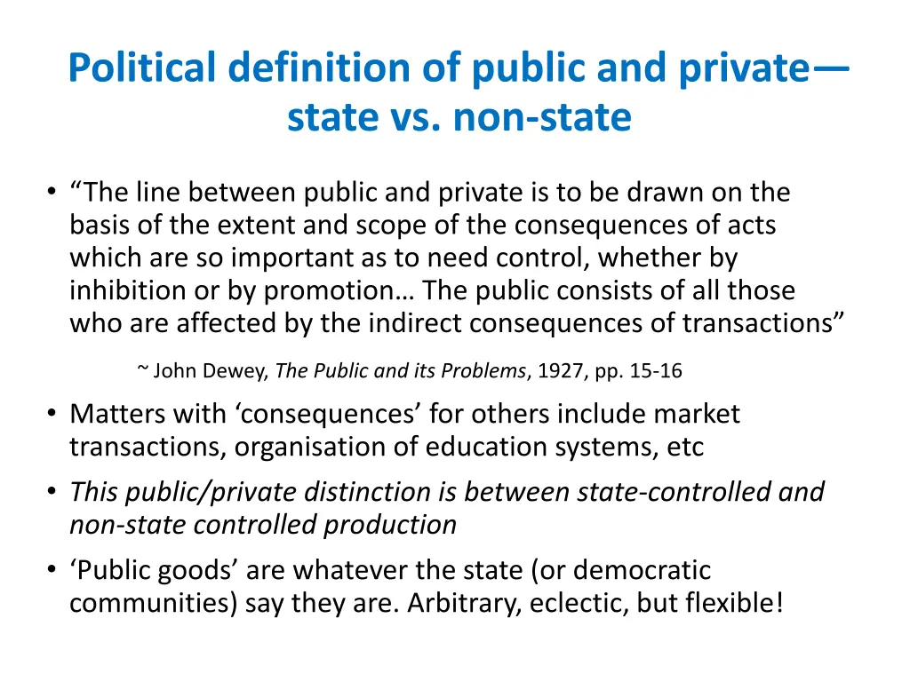 political definition of public and private state