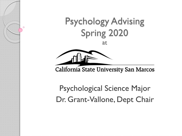 psychology advising spring 2020 at
