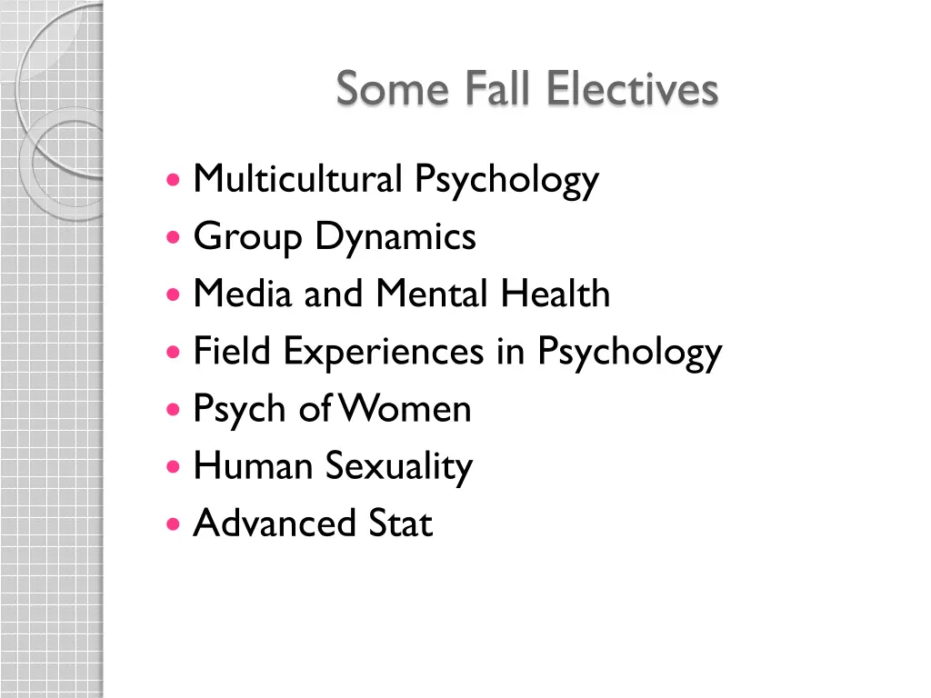 some fall electives