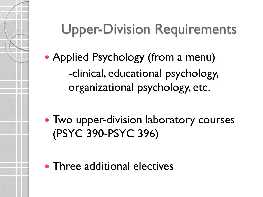 upper division requirements 1