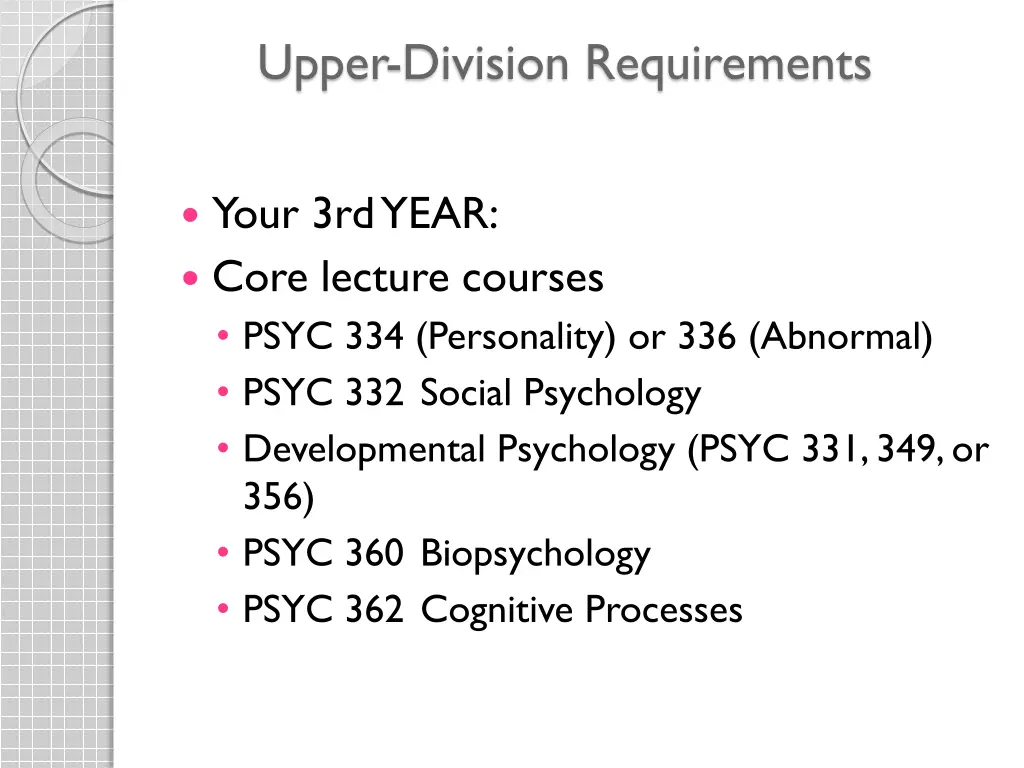 upper division requirements