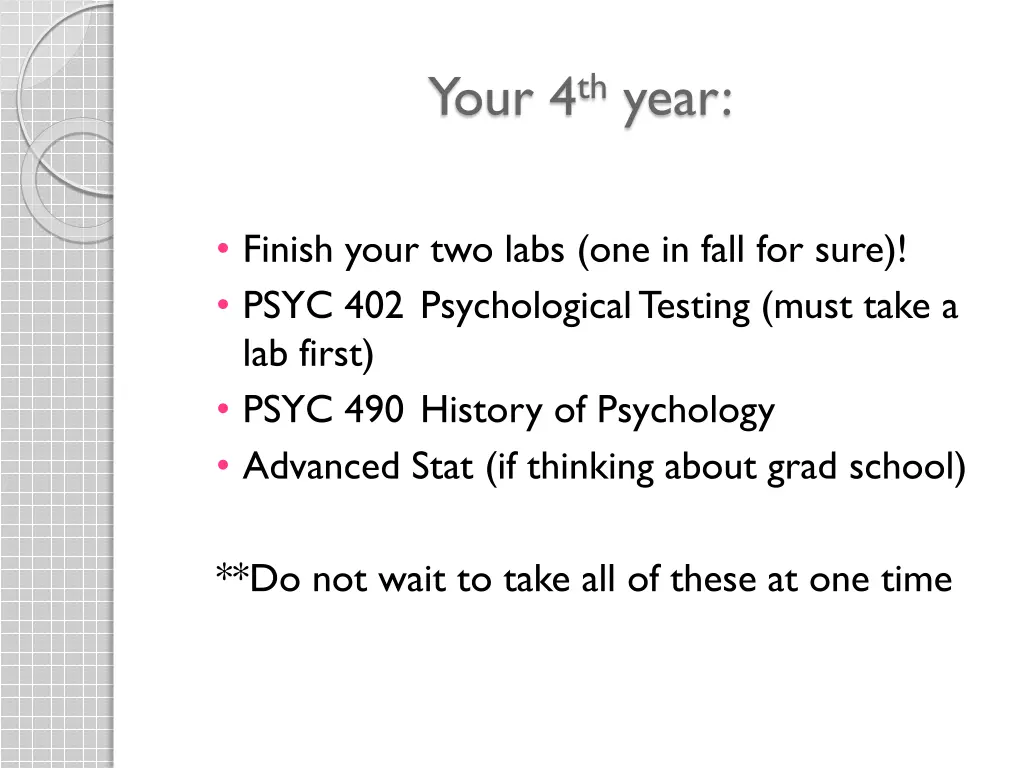 your 4 th year