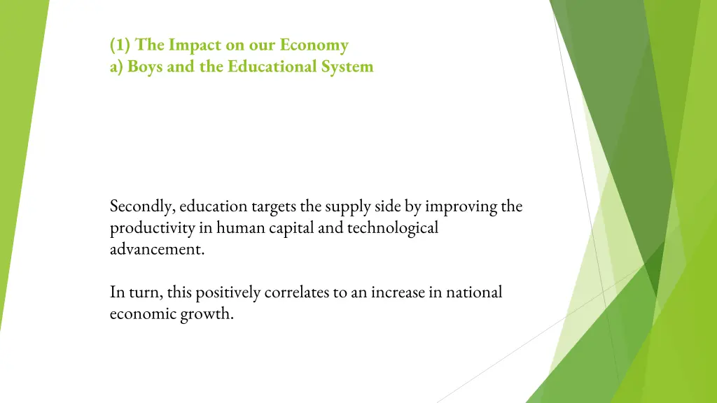 1 the impact on our economy a boys 1