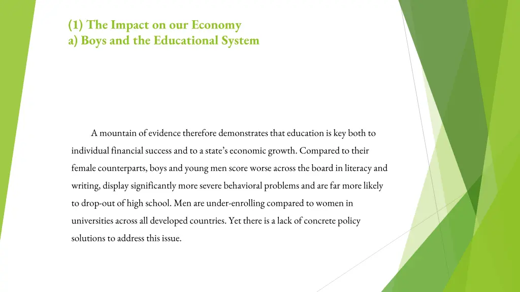 1 the impact on our economy a boys 2