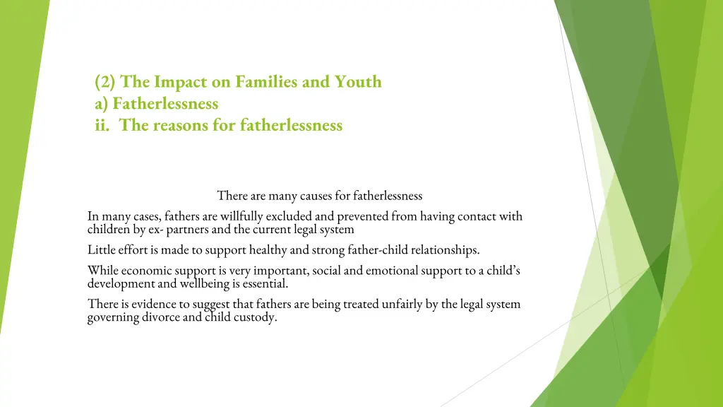 2 the impact on families and youth 3
