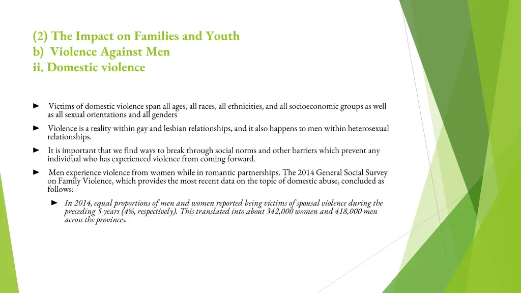 2 the impact on families and youth b violence 1