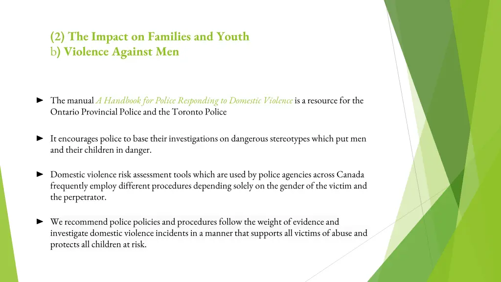 2 the impact on families and youth b violence 12