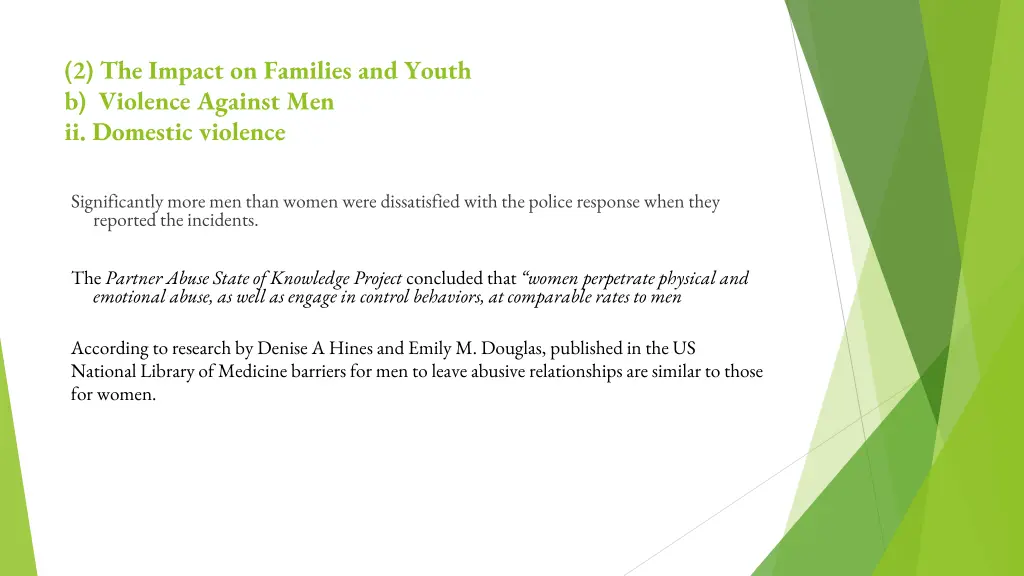 2 the impact on families and youth b violence 2