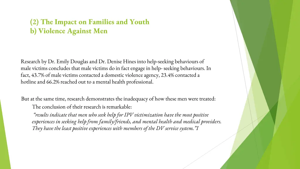 2 the impact on families and youth b violence 7