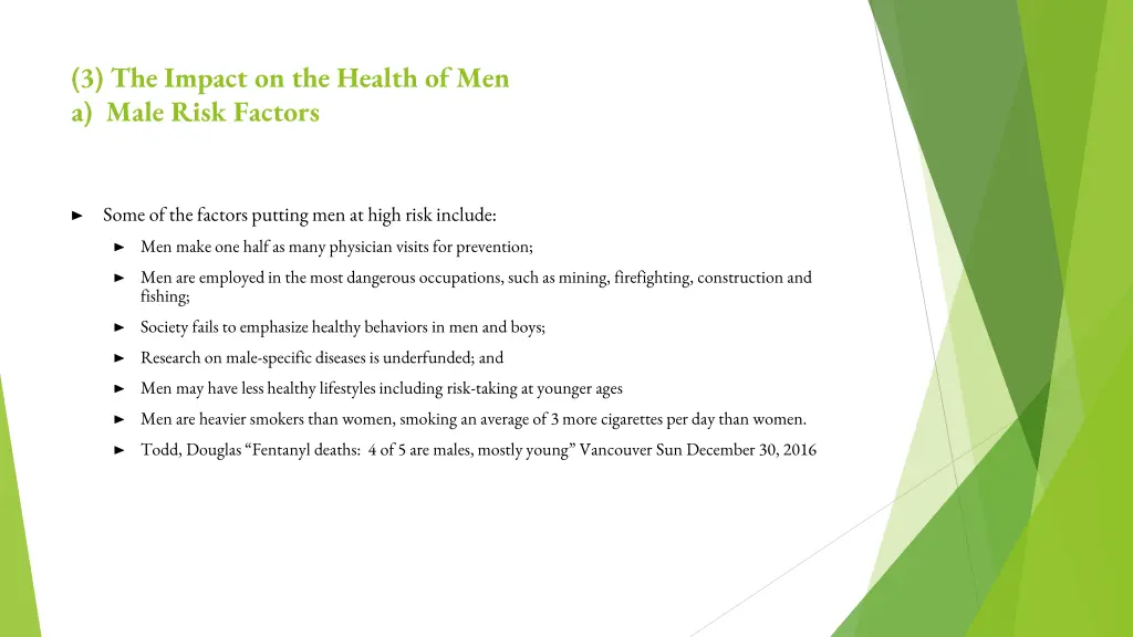 3 the impact on the health of men a male risk