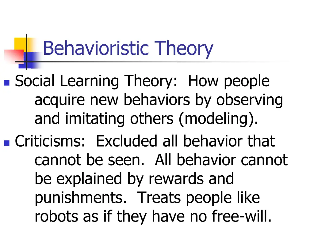 behavioristic theory
